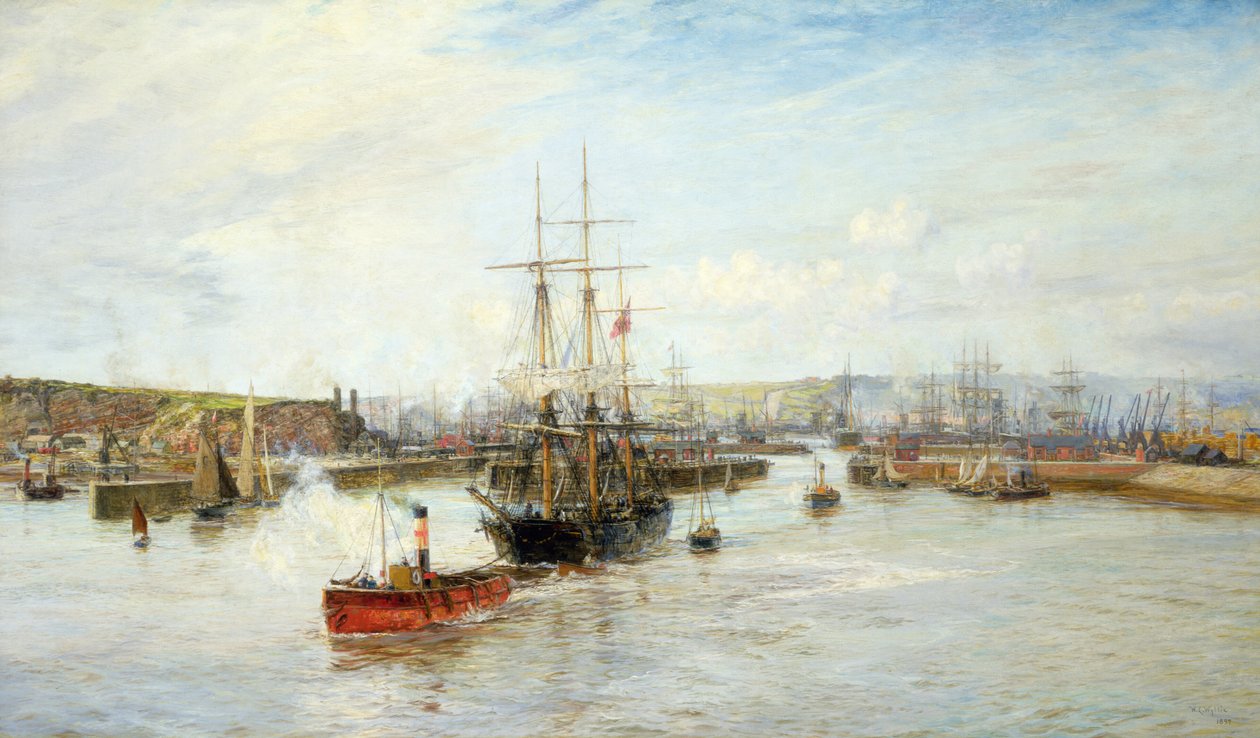 Ingången till Barry Dock, södra Wales, 1897 av William Lionel Wyllie