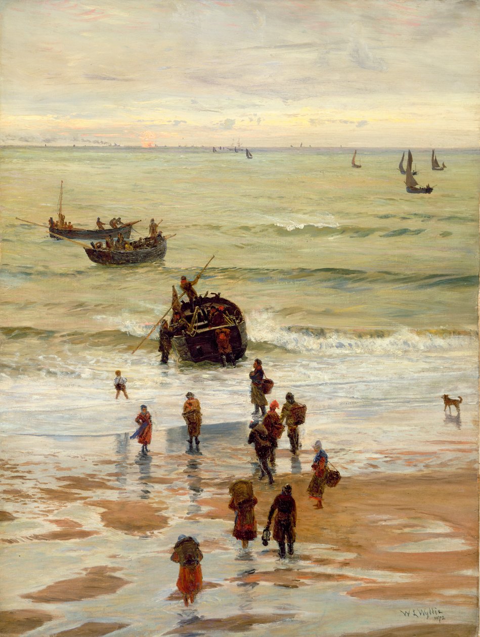 Fiskebåtar på väg från Portel, 1872 av William Lionel Wyllie