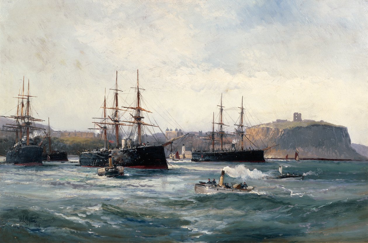 Kanalflottan utanför Scarborough, 1896 av William Lionel Wyllie