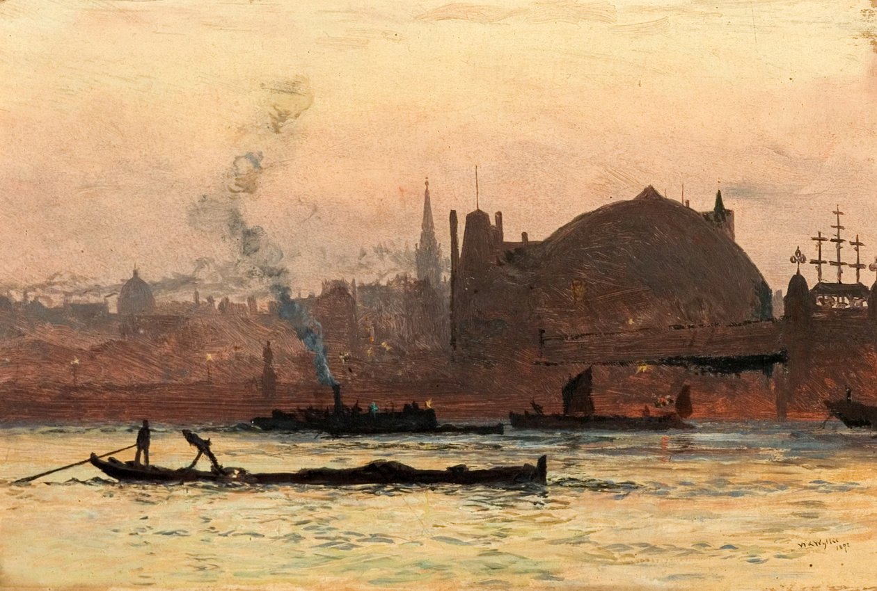 Themsen nära Charing Cross, London, 1892 av William Lionel Wyllie