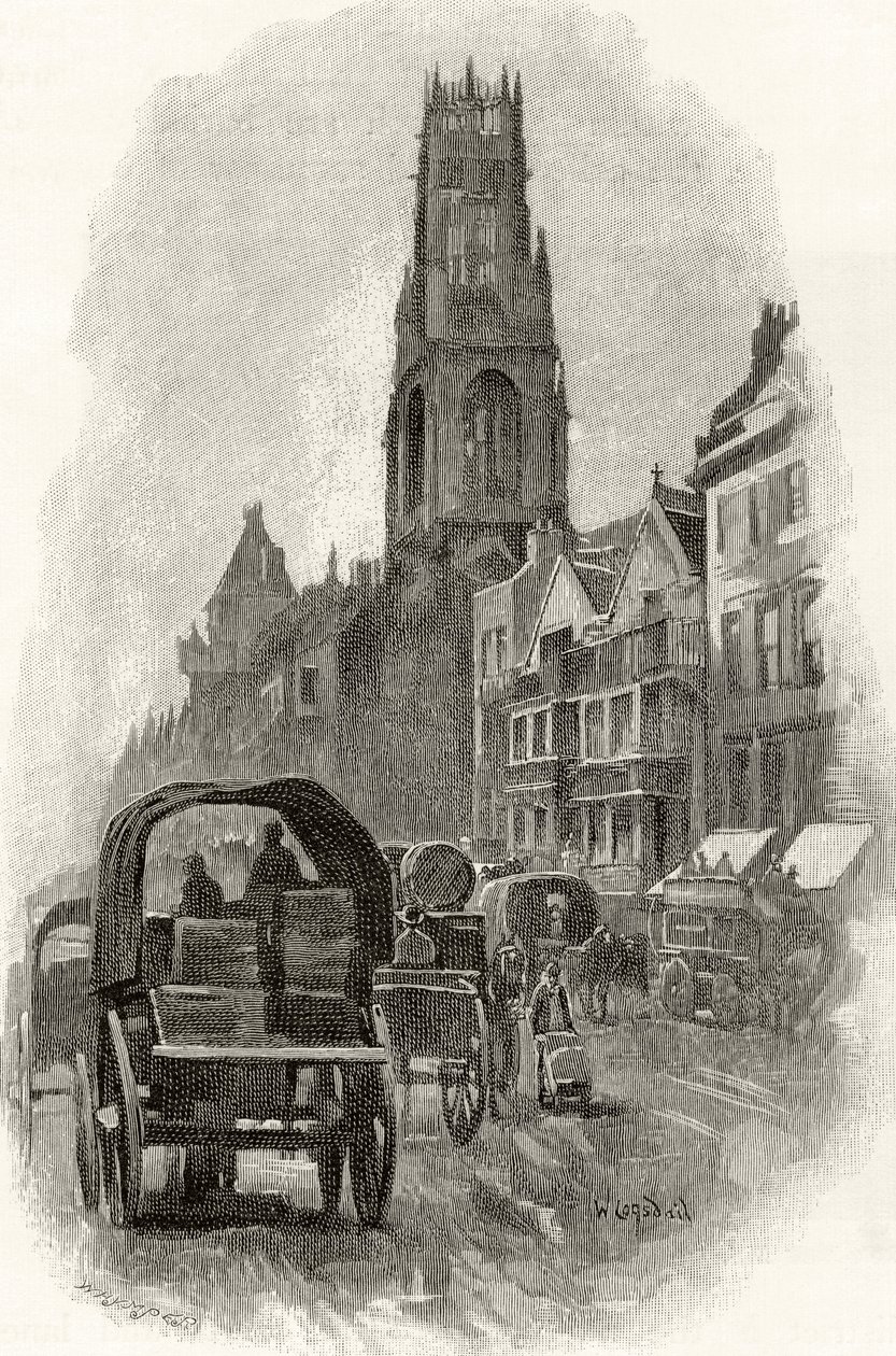 Fleet Street, från "London Pictures: Drawn with Pen and Pencil", av pastor Richard Lovett, publicerad 1890 av William Logsdail
