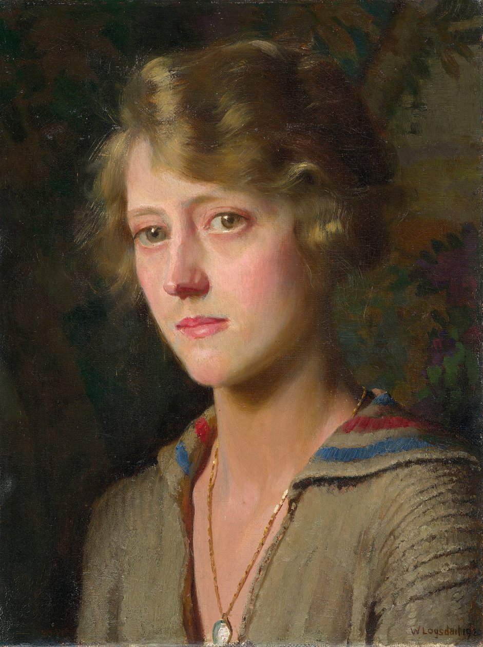 Mary, konstnärens dotter, 1920 (olja på papp, upplagd på panel) av William Logsdail