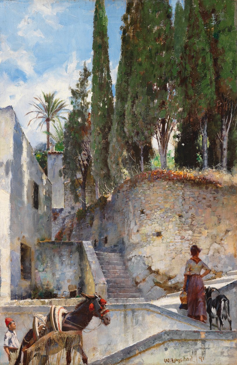 Neapels bakgator, 1891 av William Logsdail
