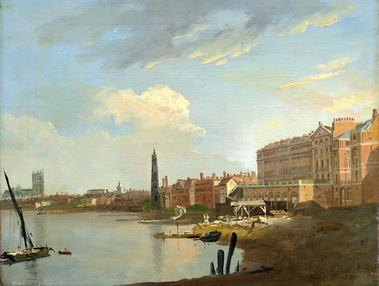 En studie av Themsen med de sista stadierna av Adelphi, 1772 av William Marlow