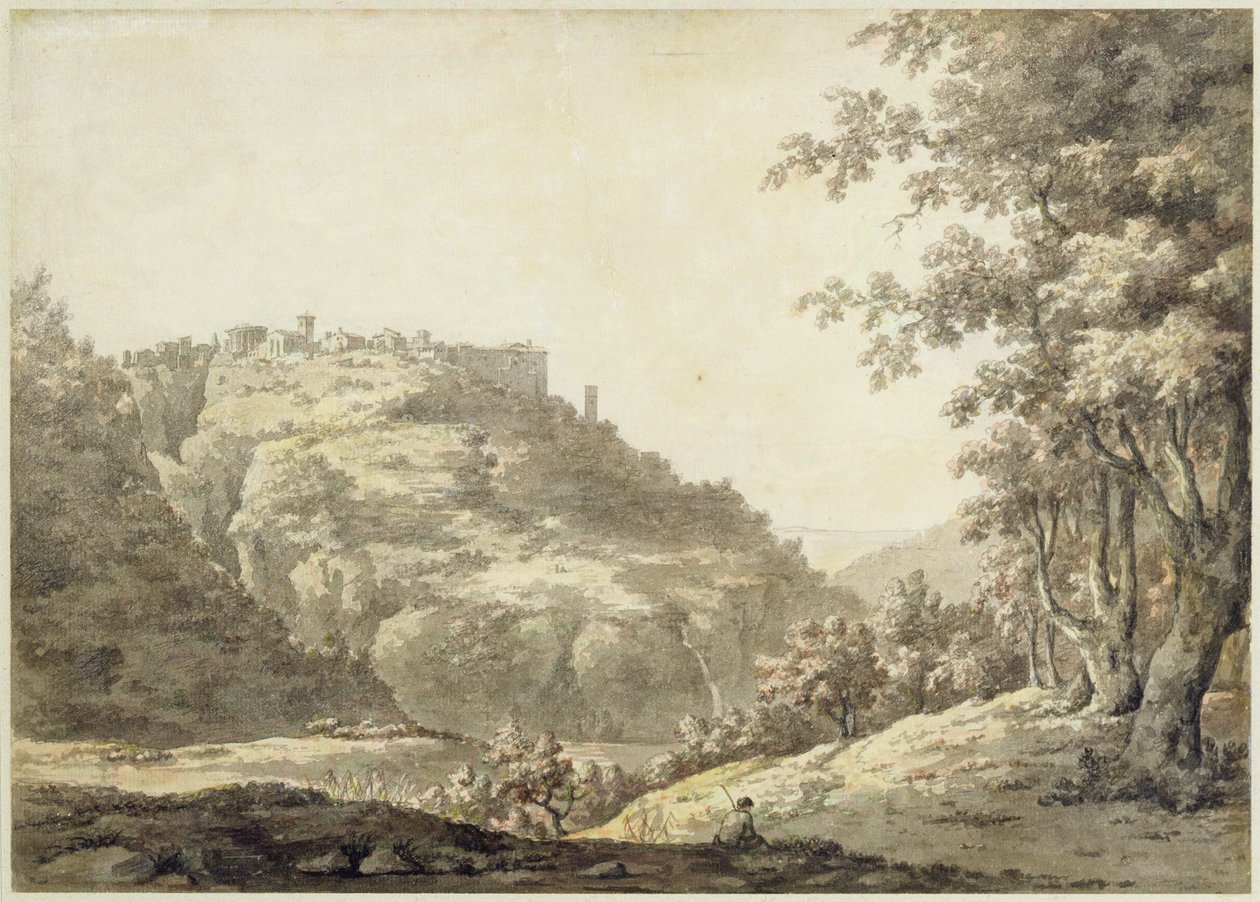 Tivoli, ca 1768 (wc och penna och grått bläck över grafit på lagt papper) av William Marlow