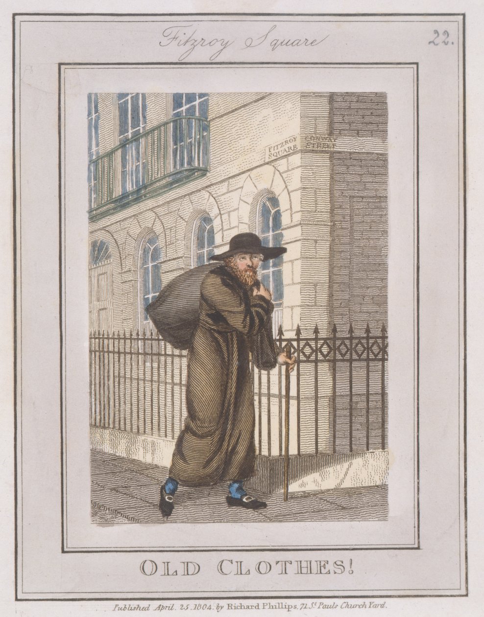 Gamla kläder, från beskrivning av plåtarna, som representerar Londons ambulerande handlare... av William Marshall after Craig