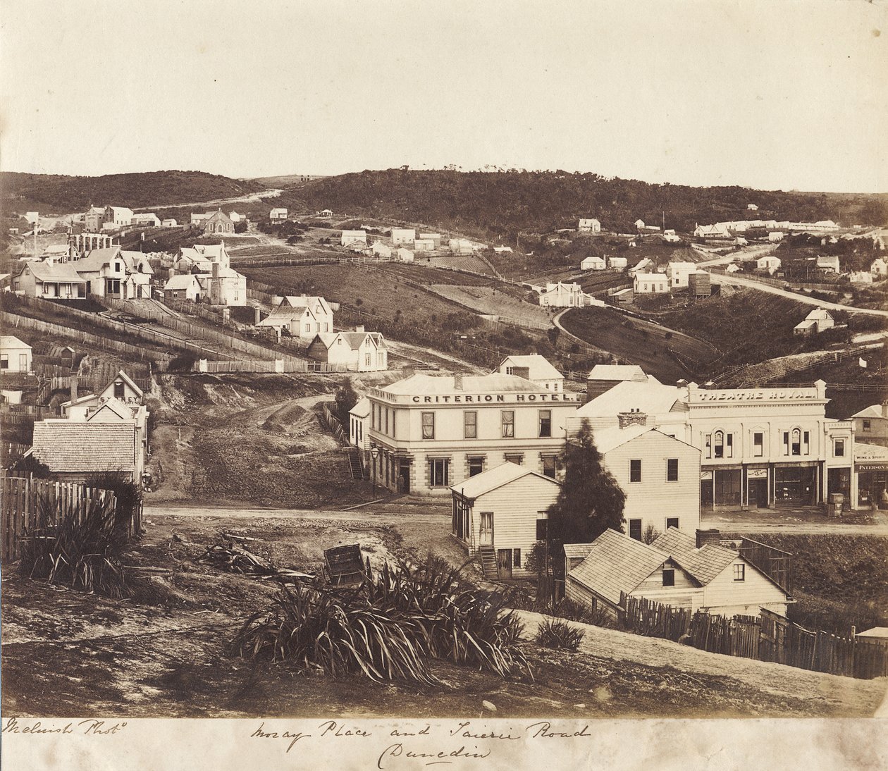 Moray Place och Taieri Road, Dunedin (albumenprint) av William Meluish