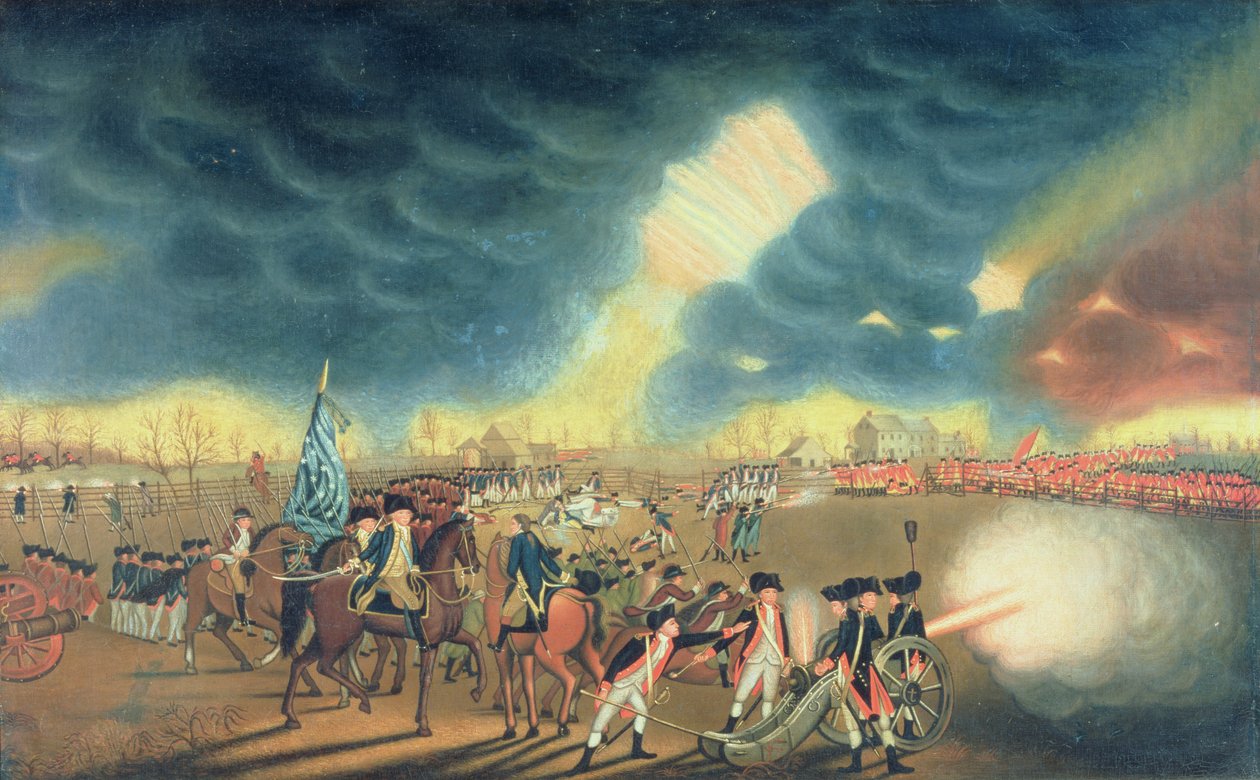 Slaget vid Princeton den 3 januari 1777 av William Mercer