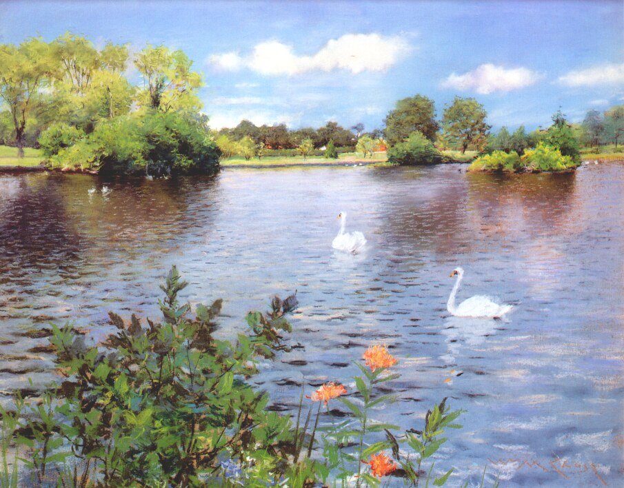  A Long Island Laken av William Merritt Chase