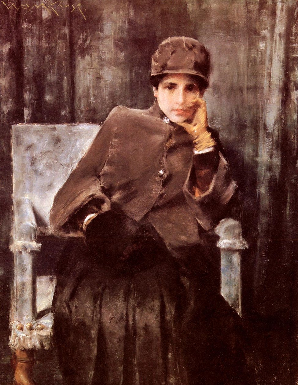  MeditationnEnglish: Porträtt av konstnärens fru av William Merritt Chase