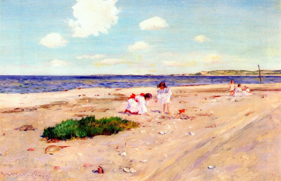  Shell Beach at Shinnecockn av William Merritt Chase