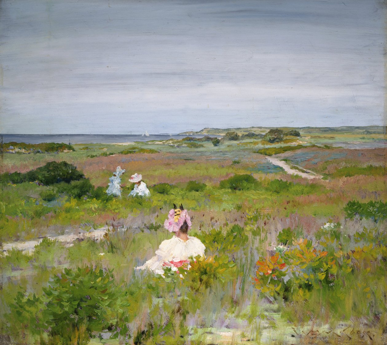Landskap- Shinnecock, Long Island av William Merritt Chase