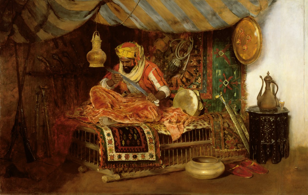 The Morish Warrior, ca 1876 (olja utan duk) av William Merritt Chase