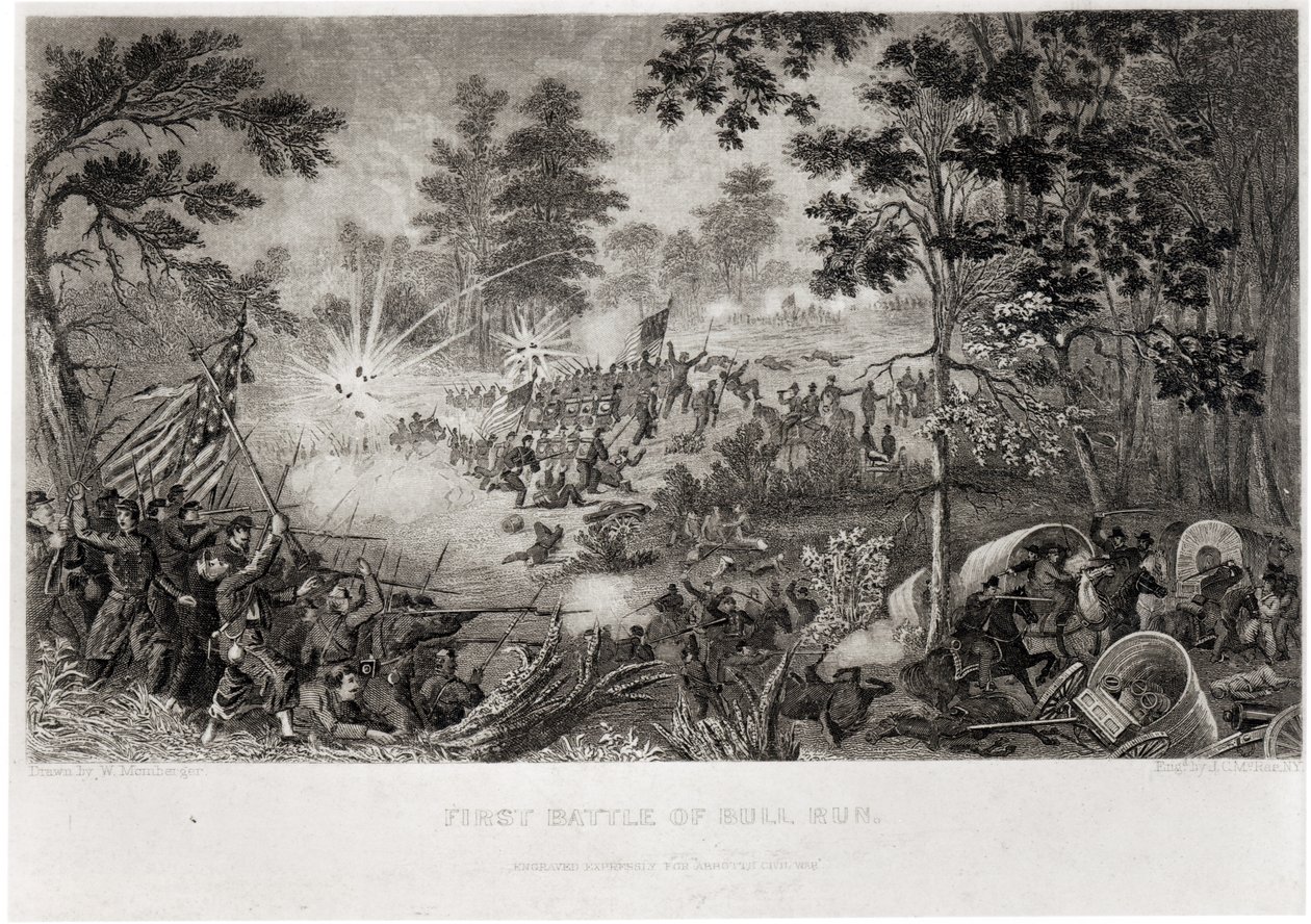 The First Battle of Bull Run, 21 juli 1861, graverad av J.C. McRae av William Momberger