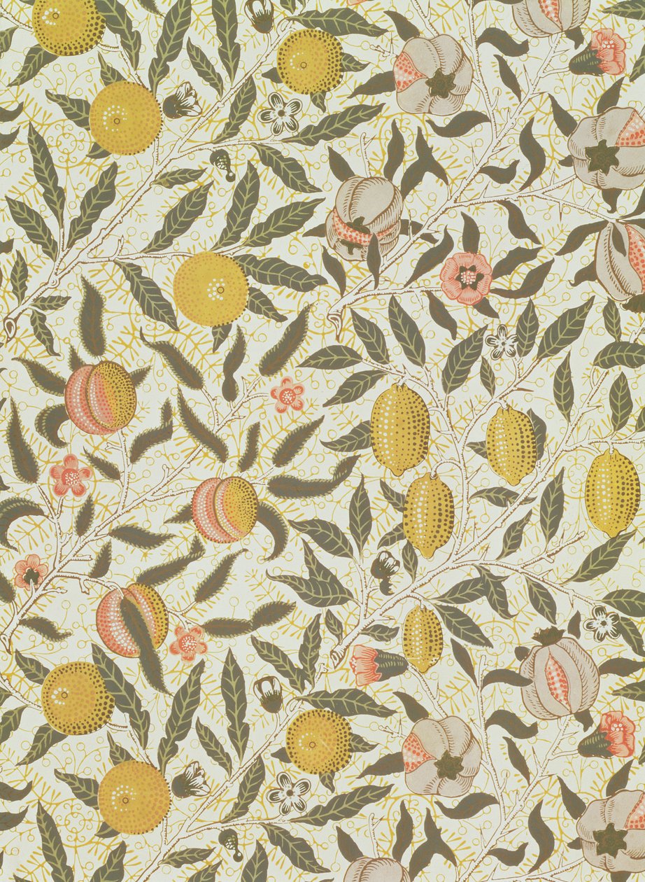 Tapetdesign för frukt eller granatäpple av William Morris