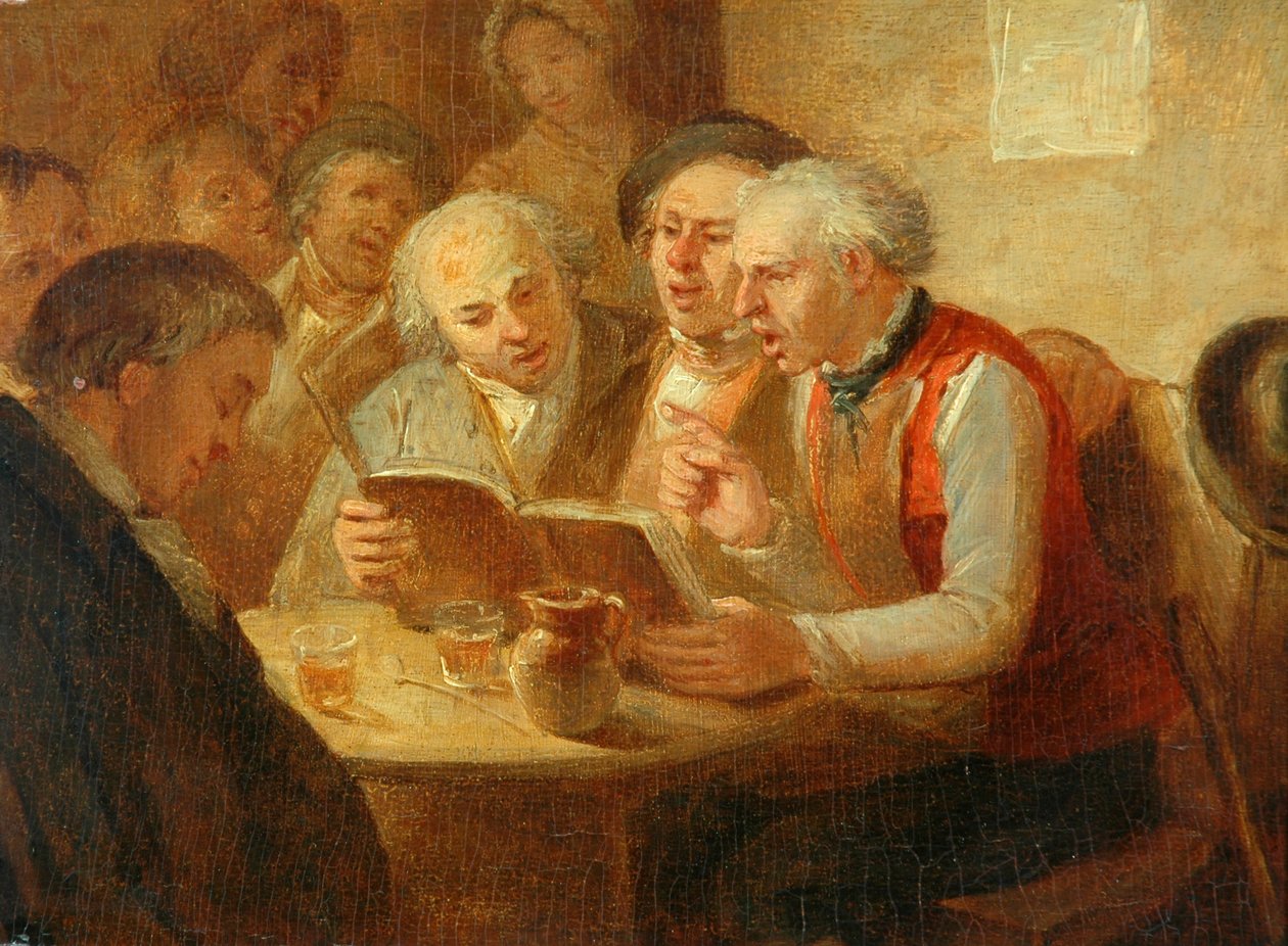 The Rehearsal (olja på träpanel) av William Mulready