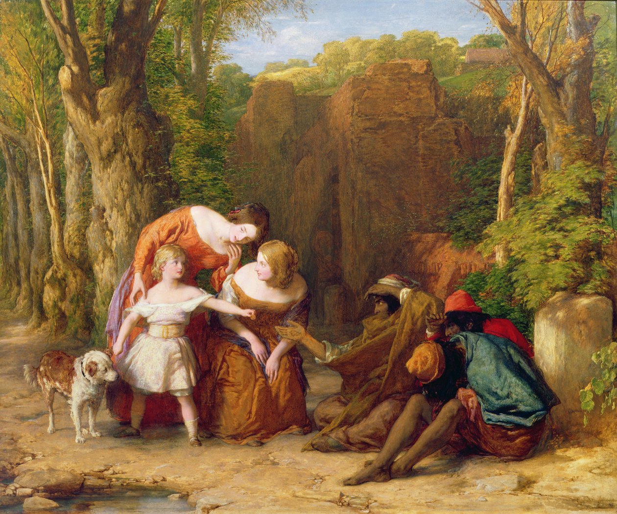 Träna upp ett barn i hur det ska gå... (olja) av William Mulready