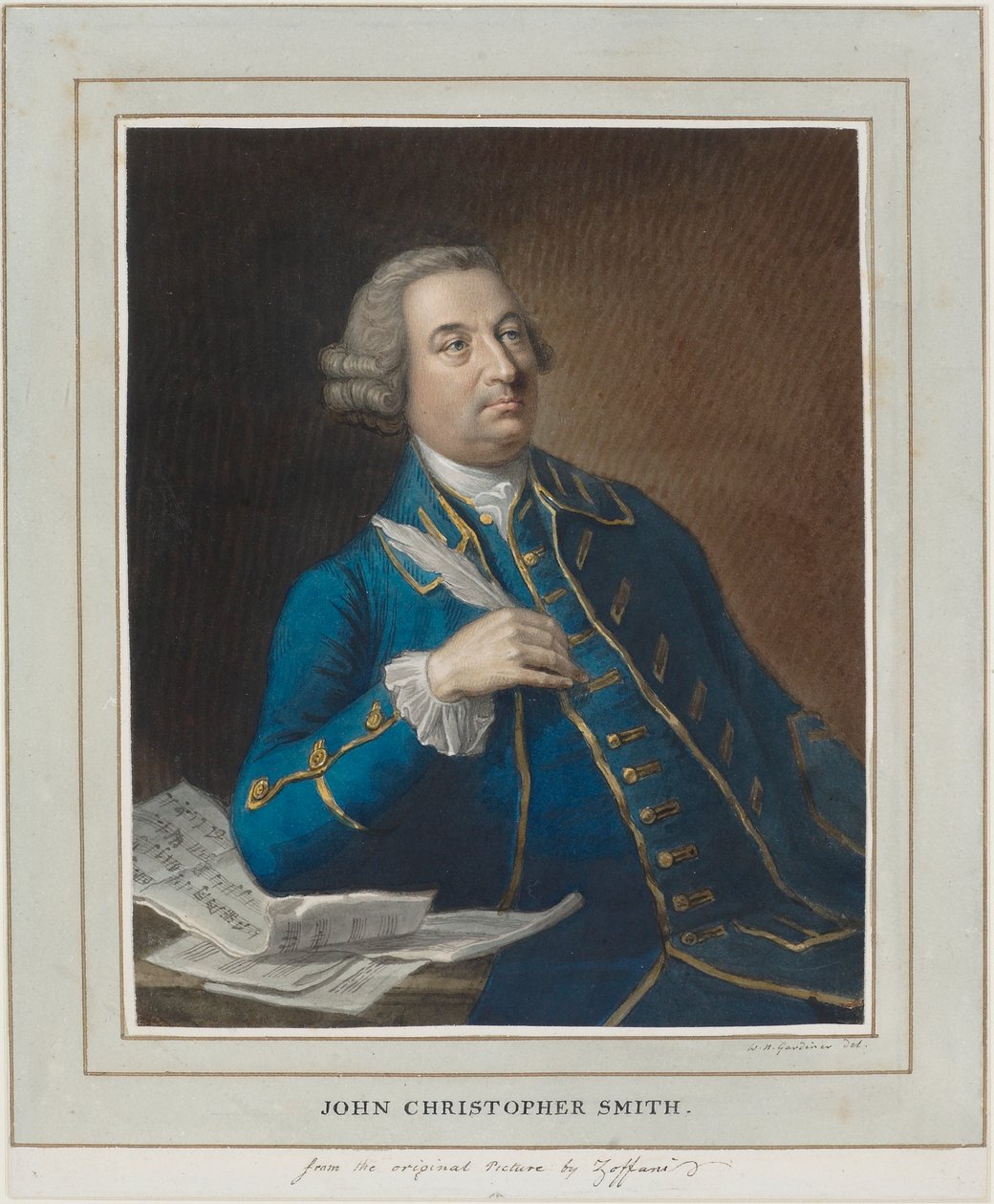 John Christopher Smith, ca 1760 (penna & bläck och wc på papper) av William Nelson Gardiner