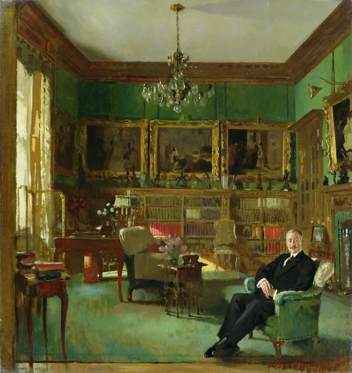 Otto Beit i sitt arbetsrum på Belgrave Square, 1913 av William Orpen