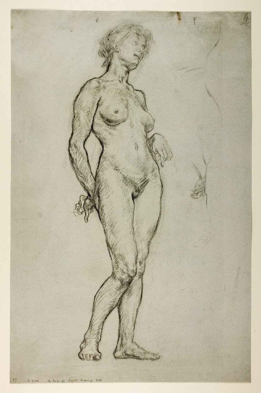 Studie av en kvinnlig figur, 1898 (krita på papper) av William Orpen