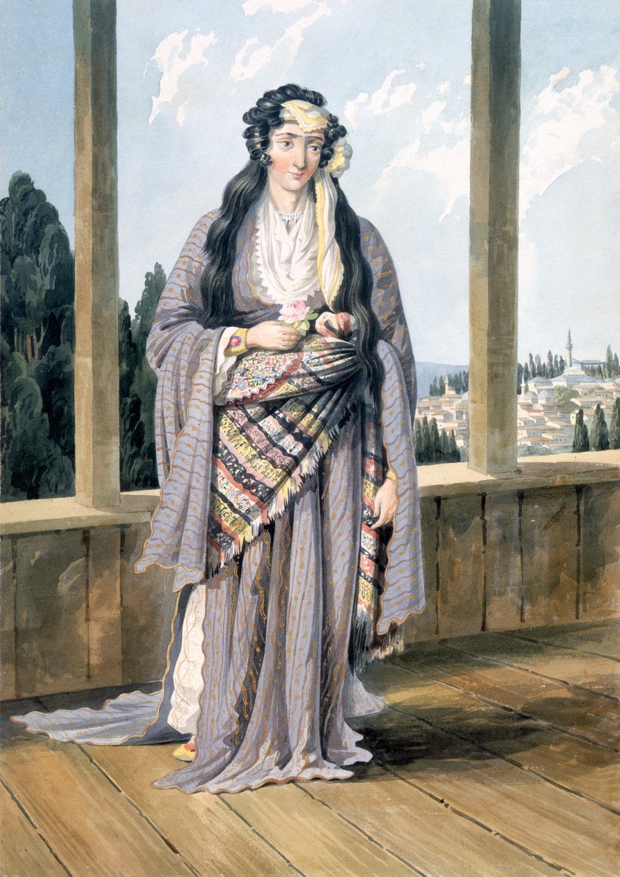 En armenisk kvinna i Konstantinopel, 1823 (wc och blyerts på papper) av William Page