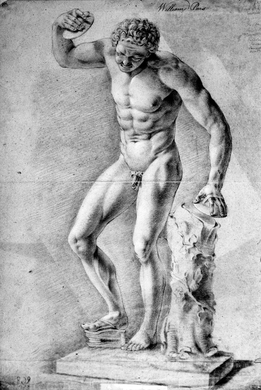 Studie av en cymbalspelare av William Pars