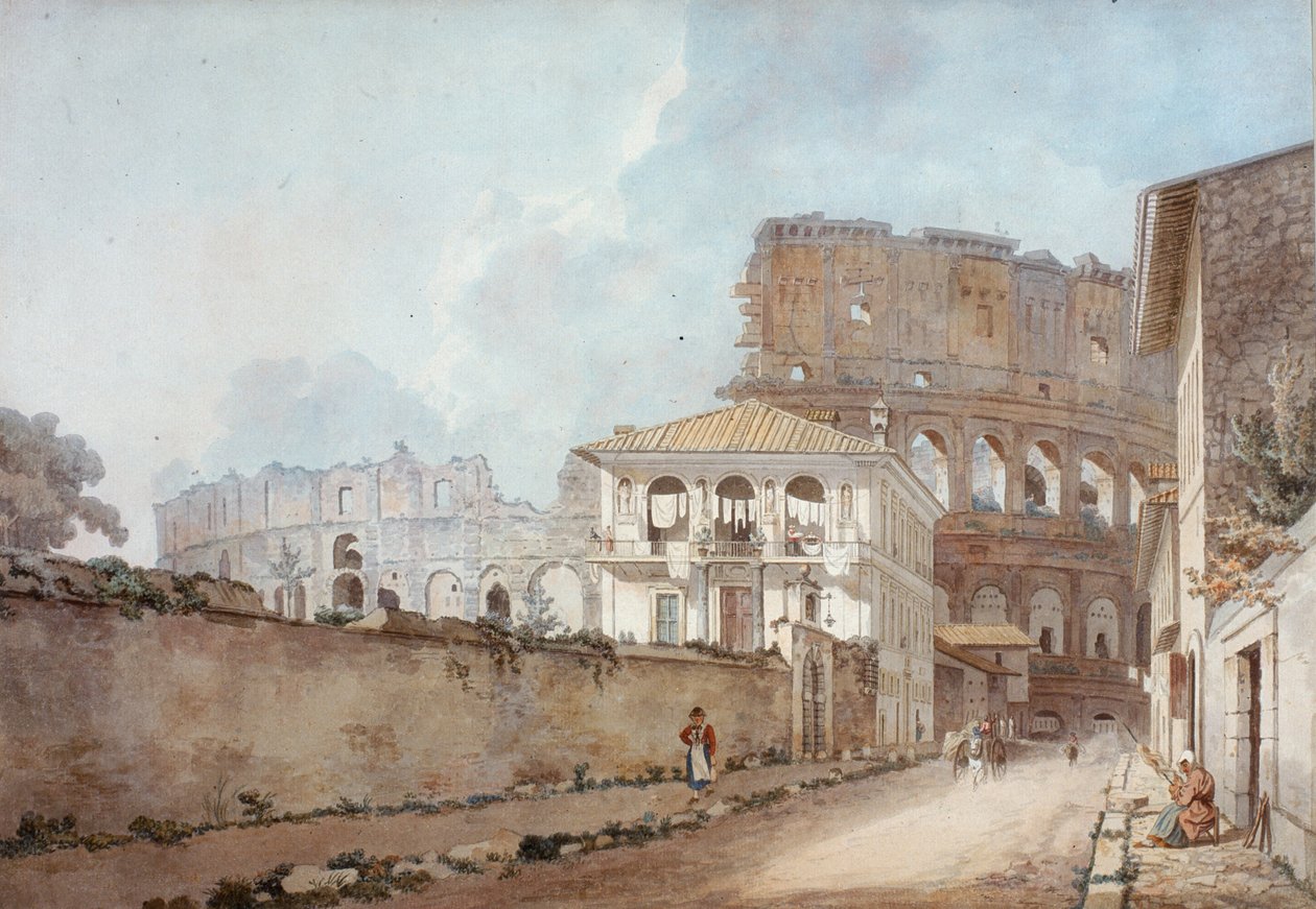 Colosseum, Rom (wc och penna på papper) av William Pars