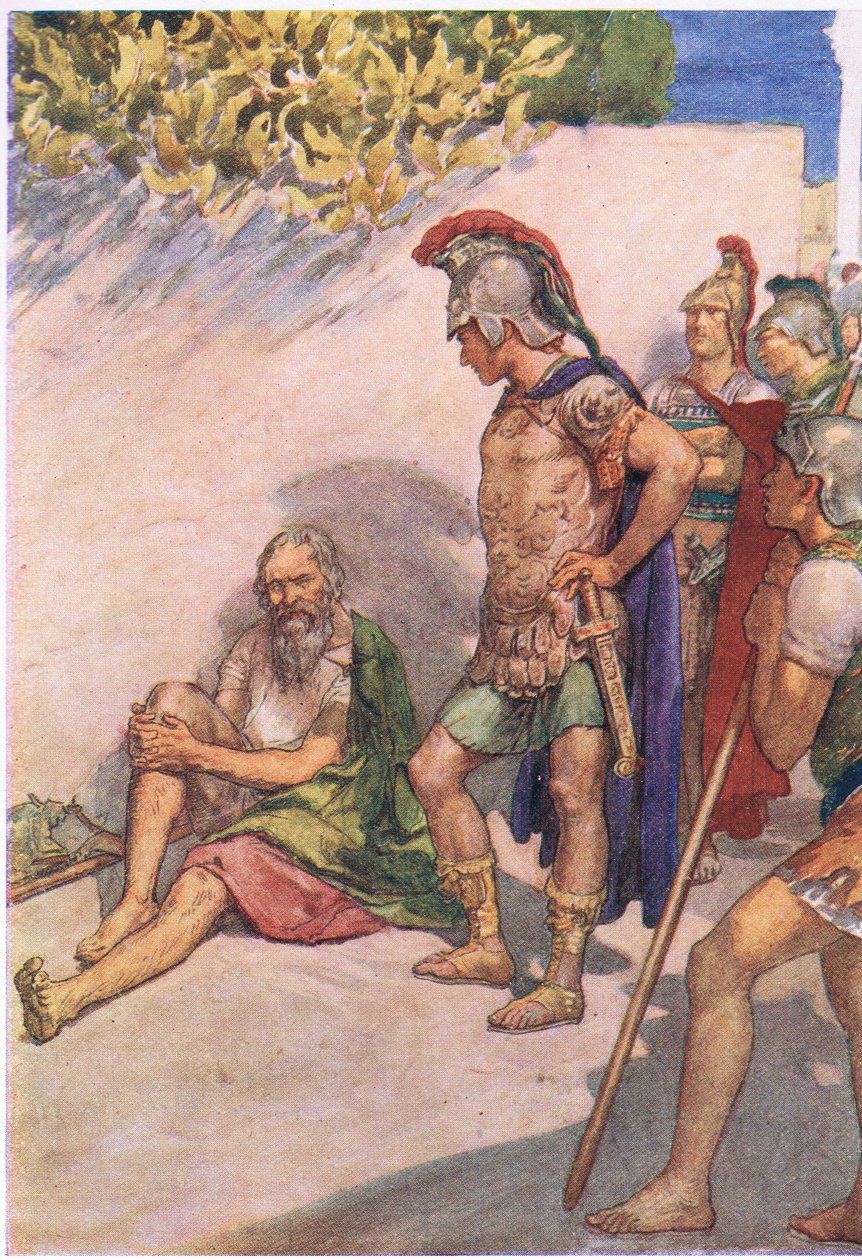 Alexander och Diogenes, från Plutarch Lives publicerad av T C & E C Jack Ltd, 1920-talet av William Rainey