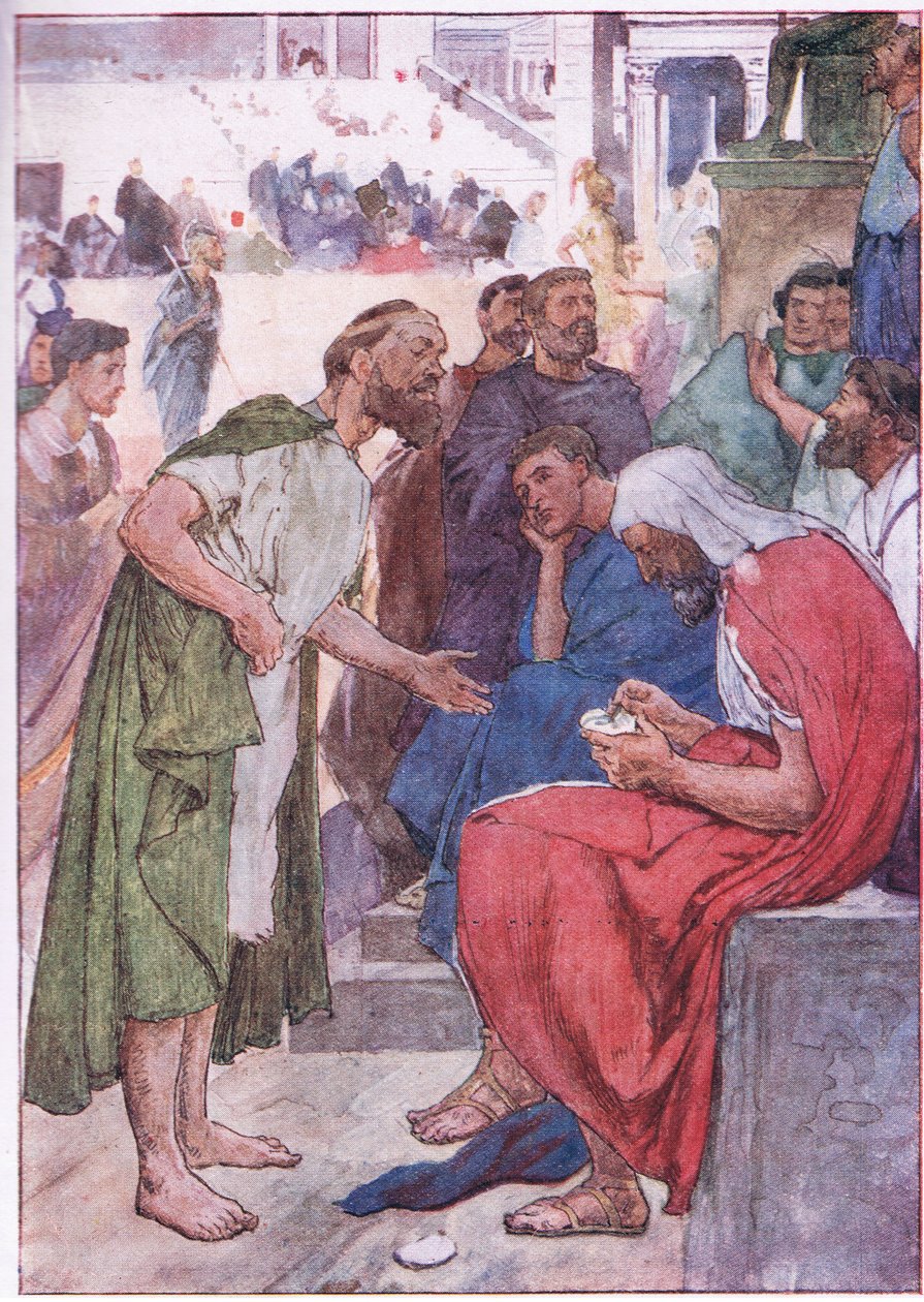 Aristedes och medborgaren, från Plutarch Lives publicerad av T C & E C Jack Ltd, 1920-talet av William Rainey
