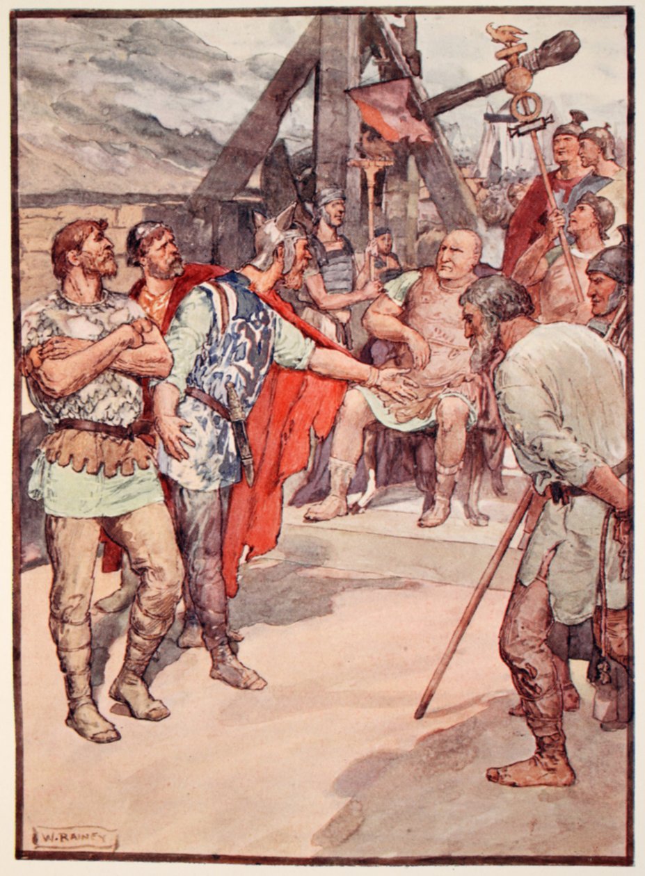 Marius och Kimbrernas ambassadörer, illustration från "Plutarchs liv för pojkar och flickor", återberättad av W.H. Weston, London ca 1910 av William Rainey