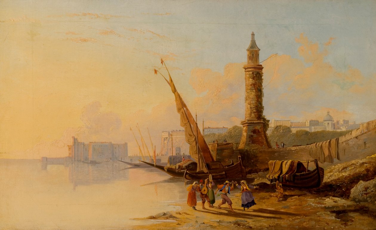 Italiensk kustscen av William Raymond Dommerson