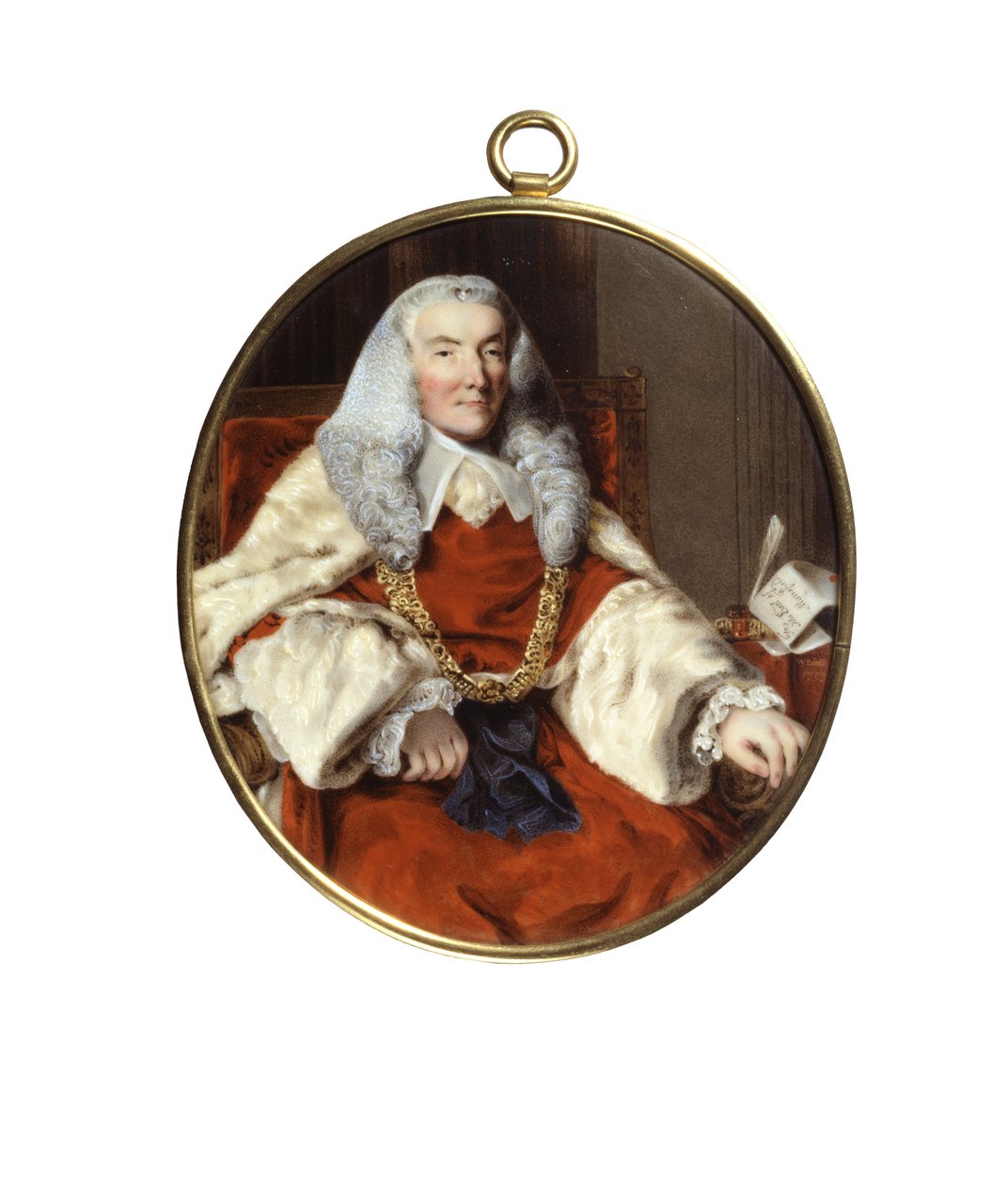 Porträtt av Sir William Murray, 1:e earl av Mansfield (emalj på koppar) av William Russell Birch
