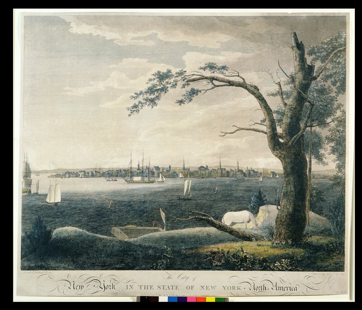 Staden New York i delstaten New York, 1803 av William Russell Birch