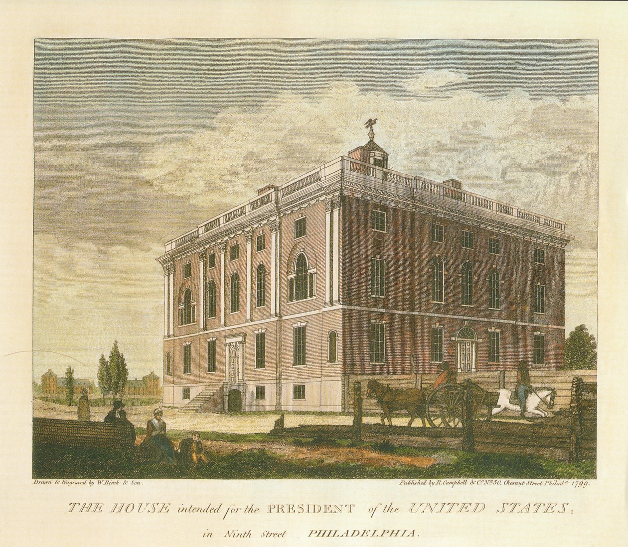 The House intended for the President of the United States, in Ninth Street Philadelphia av William Russell Birch