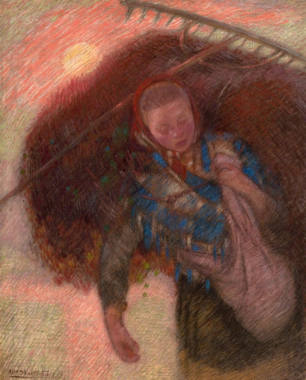 Studie för "The Harvesters", 1910 av William Shackleton
