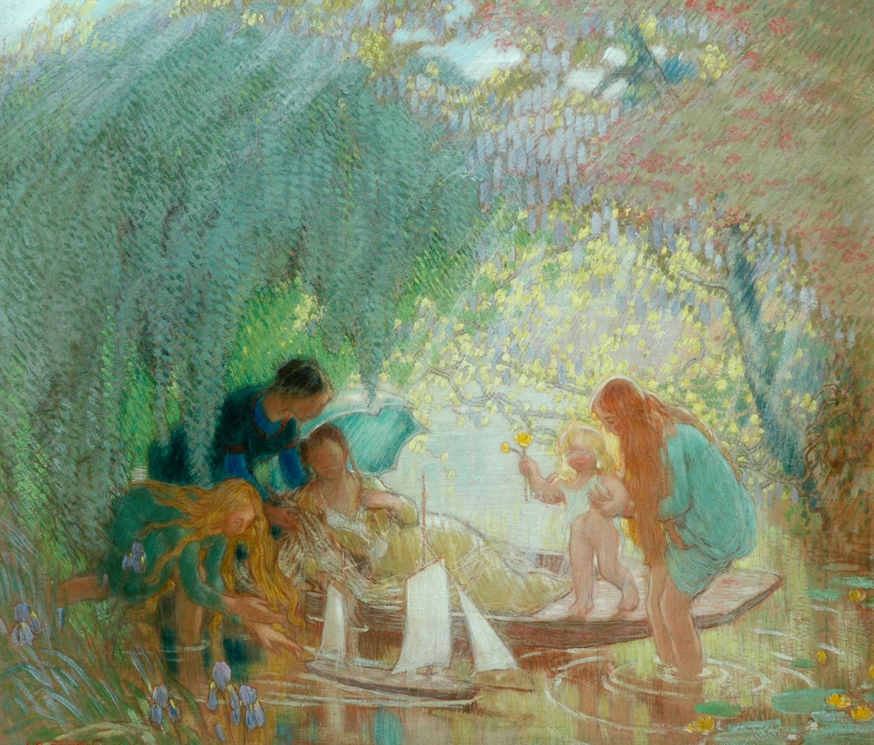 The Days of Childhood, 1915 och 1925 (olja på papper) av William Shackleton