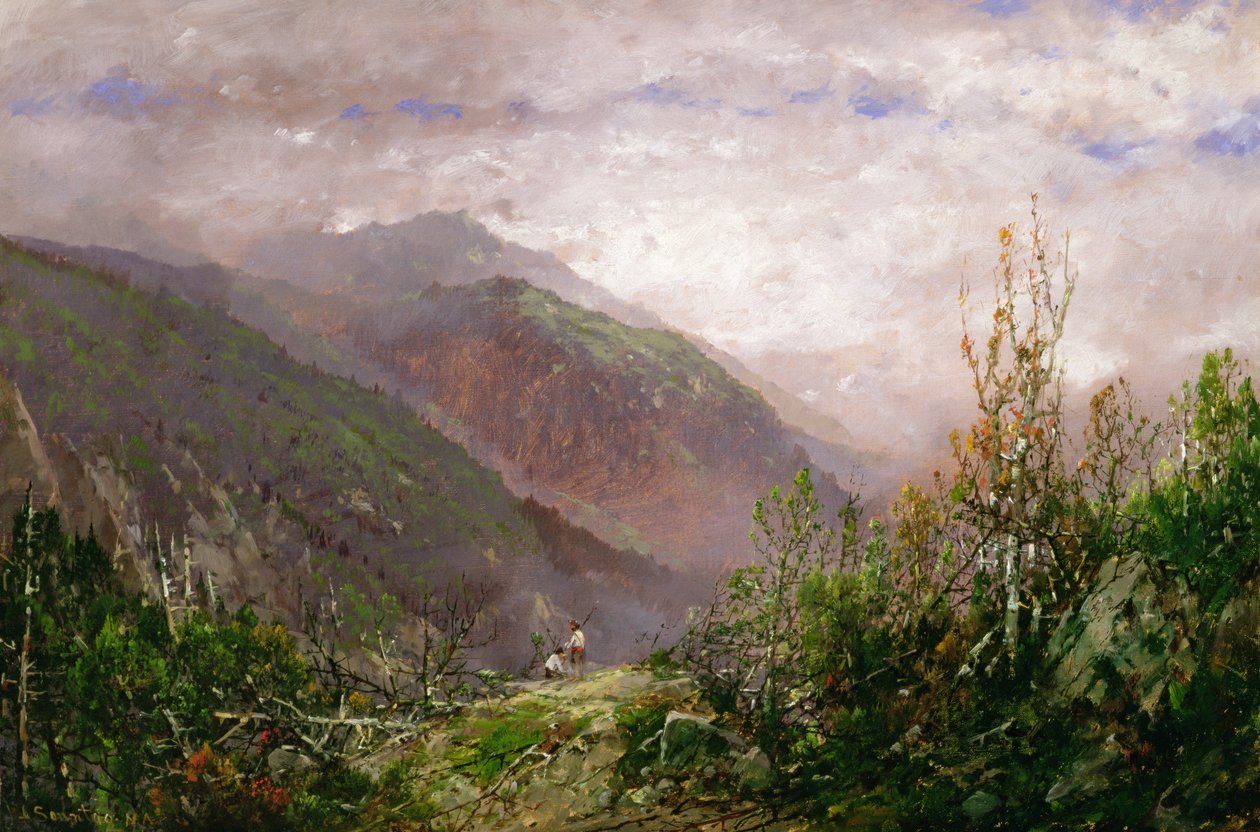 Scen i Vita bergen, ca 1860-70 av William Sonntag