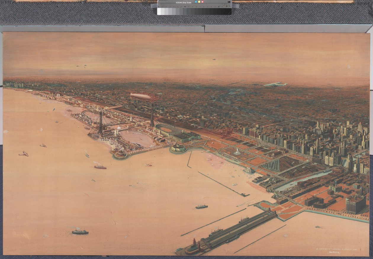 Utsikt över Chicago Skyline - Century of Progress av William Starbuck Macy