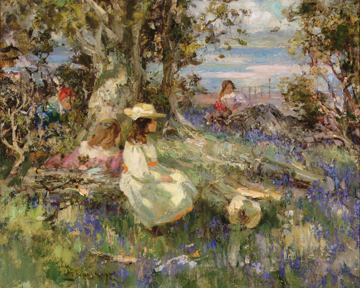Bluebell Wood vid havet, Galloway av William Stewart MacGeorge