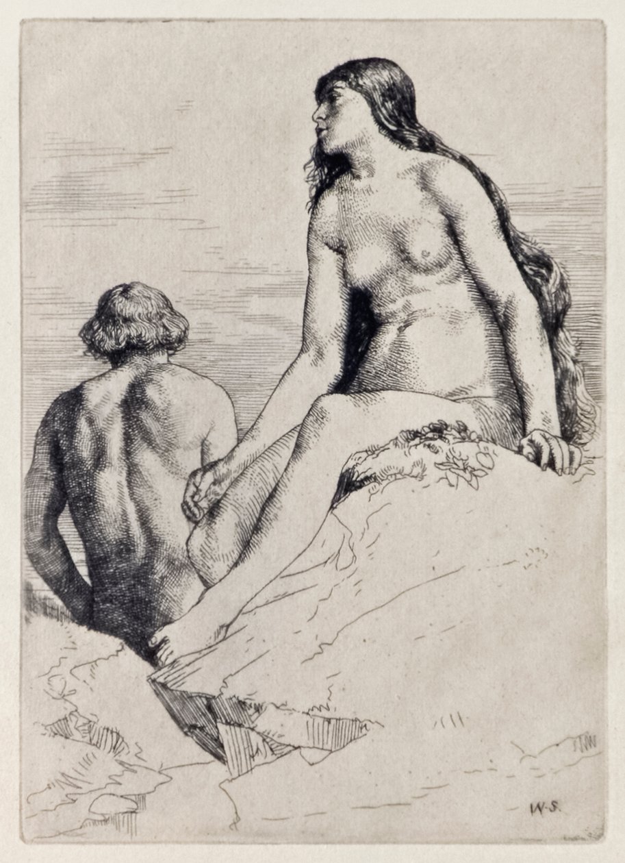 Happy State of Adam and Eva from Paradise Lost av John Milton (1608-1674) en serie av 12 illustrationer etsade av William Strang (1859-1921) av William Strang