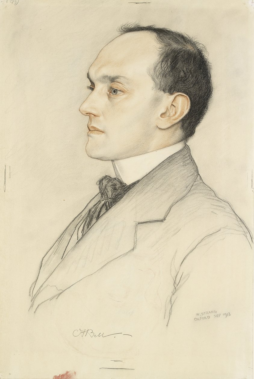 Porträtt av Charles Francis Bell, 1913 (färgade kritor på en blek ockra preparat) av William Strang