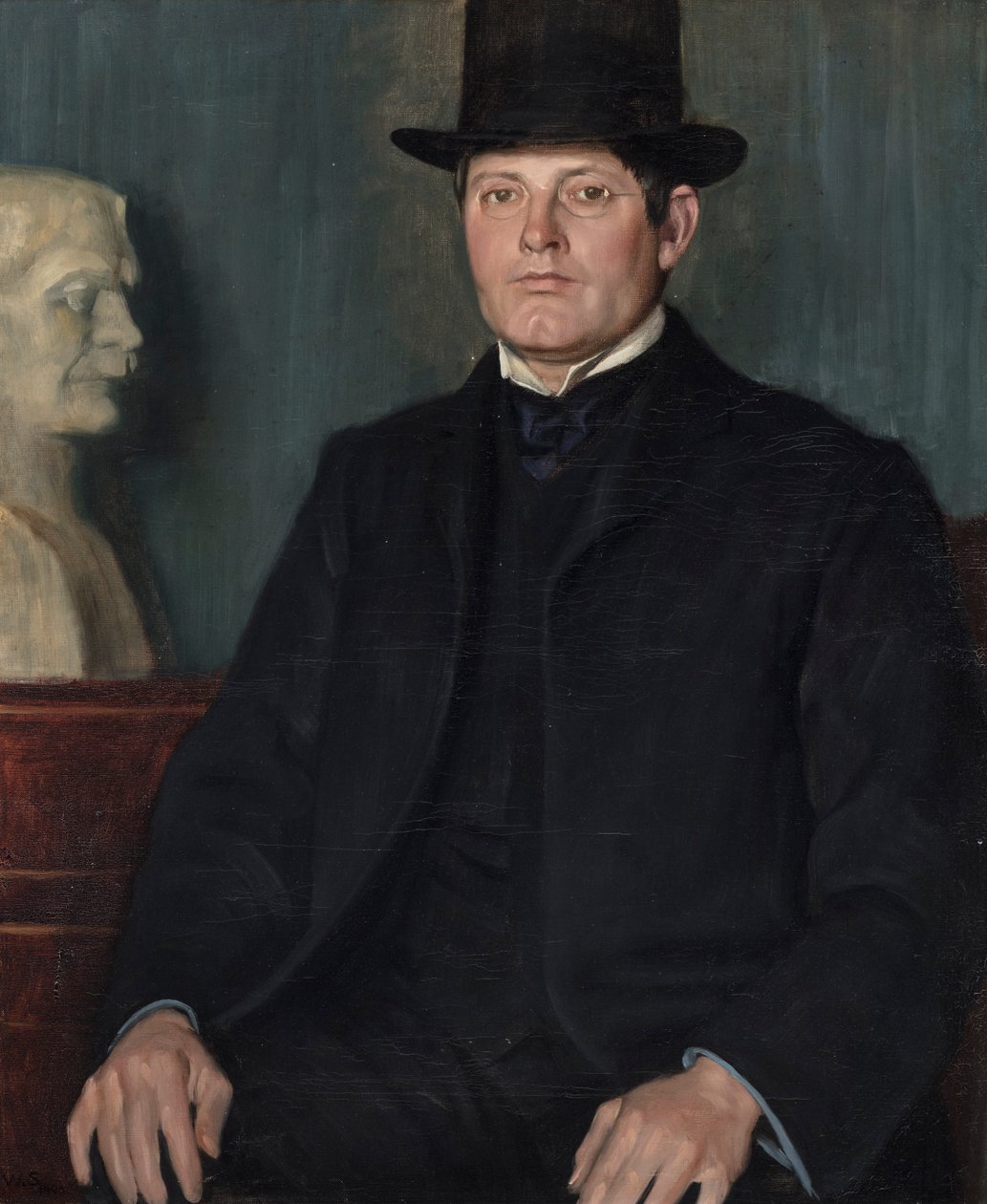 Porträtt av Sir George Frampton (1860-1928) 1905 av William Strang