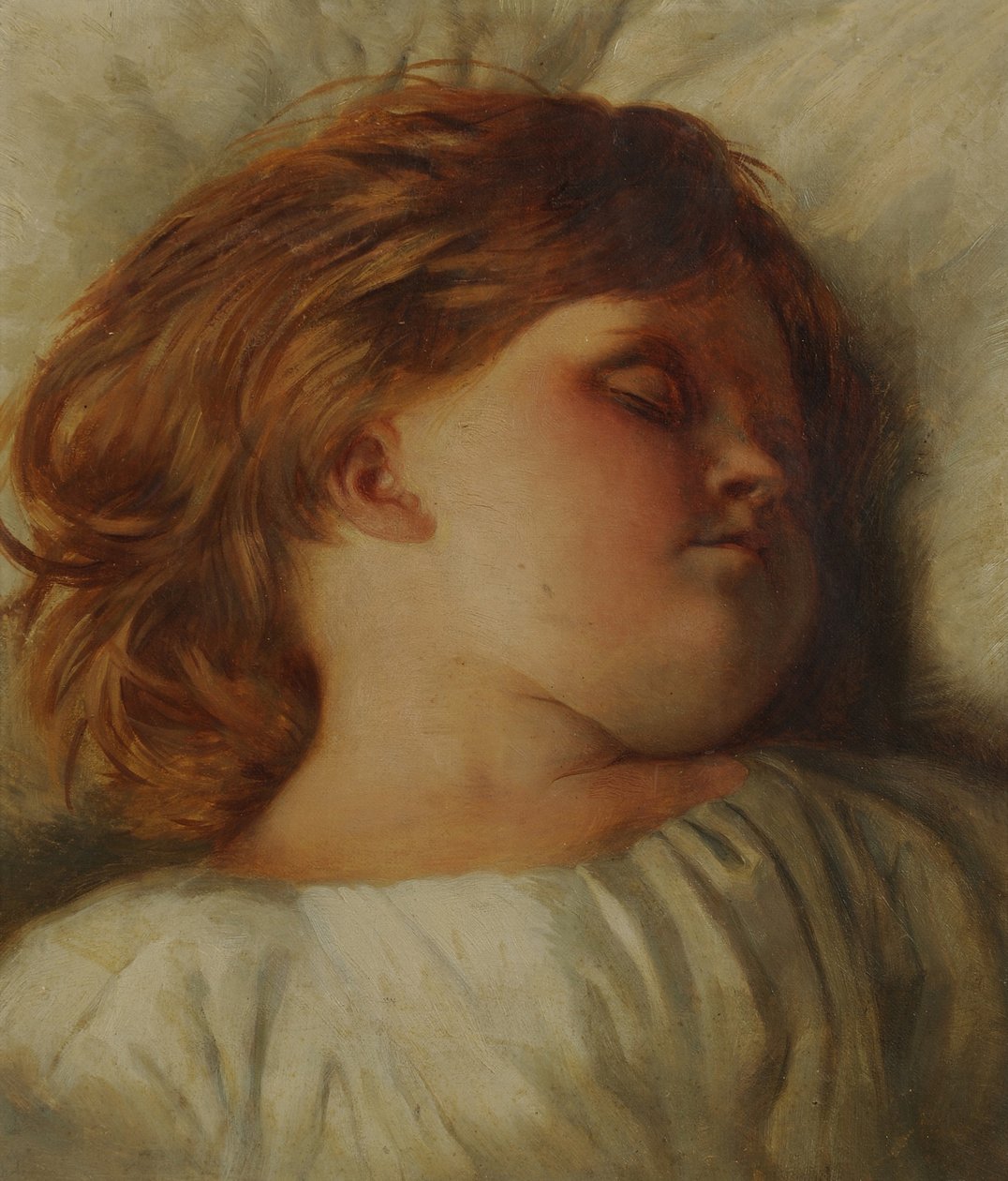 Det sovande barnet - ett barnbarn, ca 1896 av William Strutt