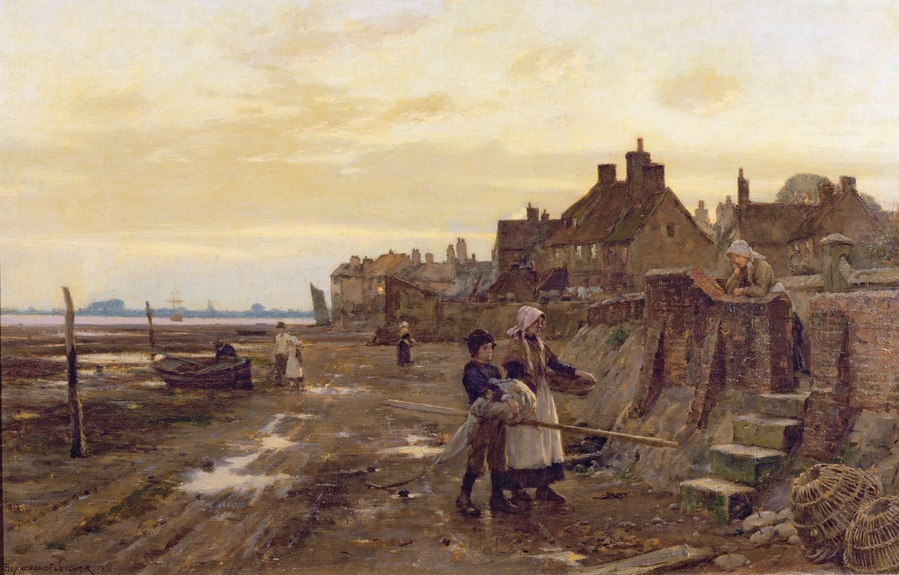 Boshams hamn vid lågvatten, 1901 av William Teulon Blandford Fletcher