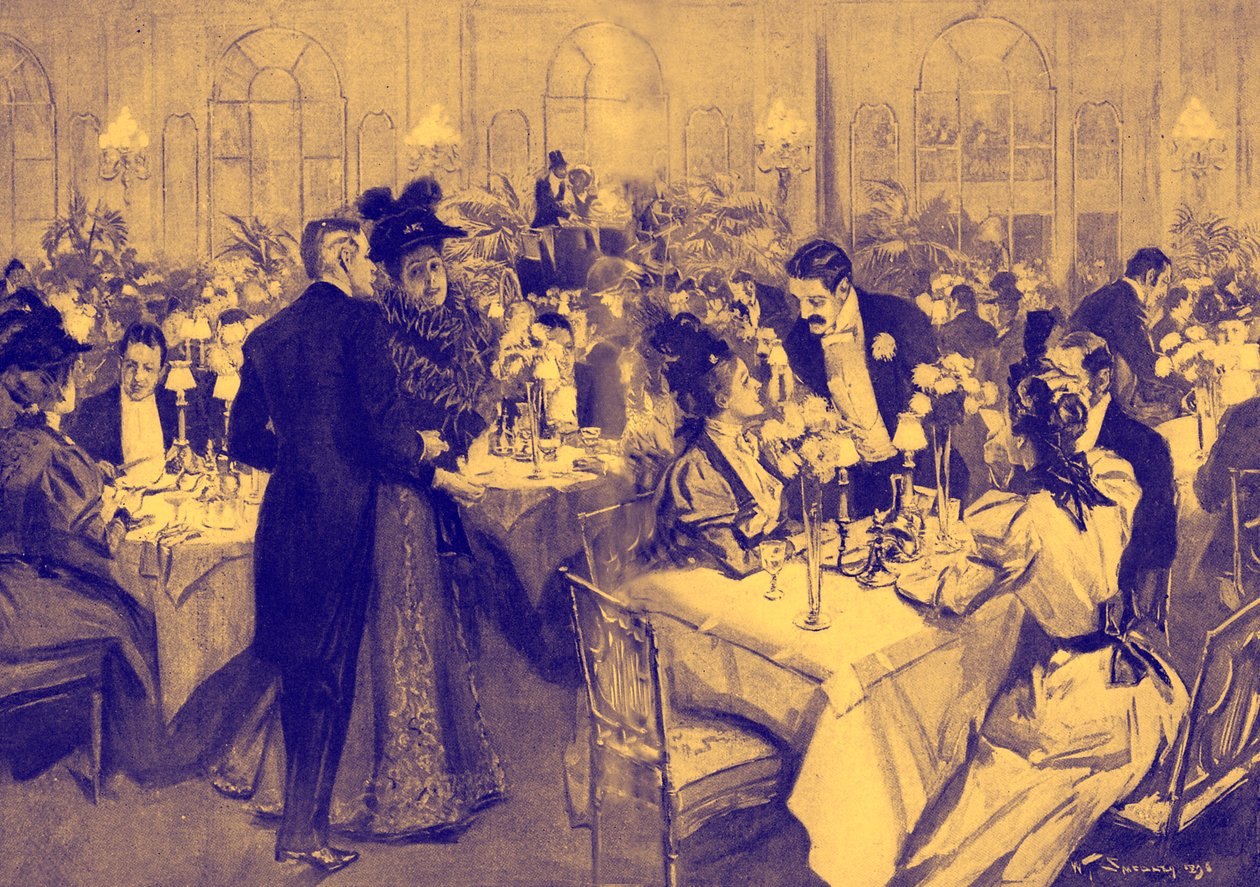 Medlemmar av det höga samhället på Waldorf Hotel, 1896 av William Thomas Smedley