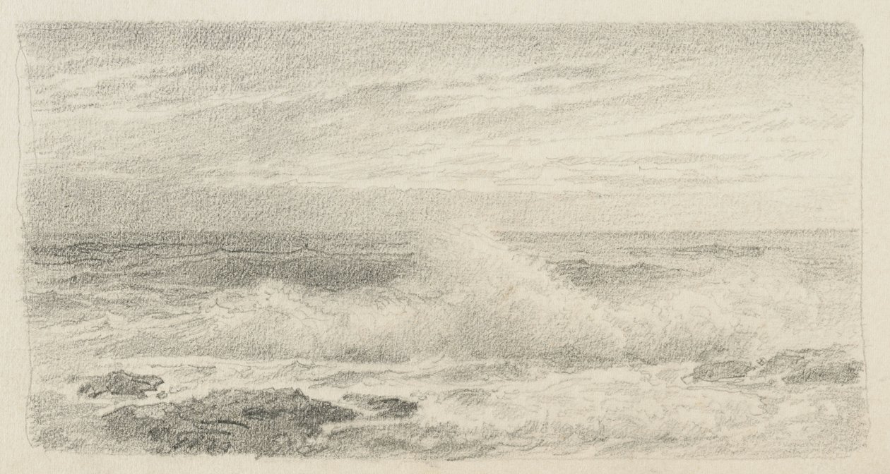 Seascape with Spray, 1900-05 (grafit på buffvävt papper) av William Trost Richards