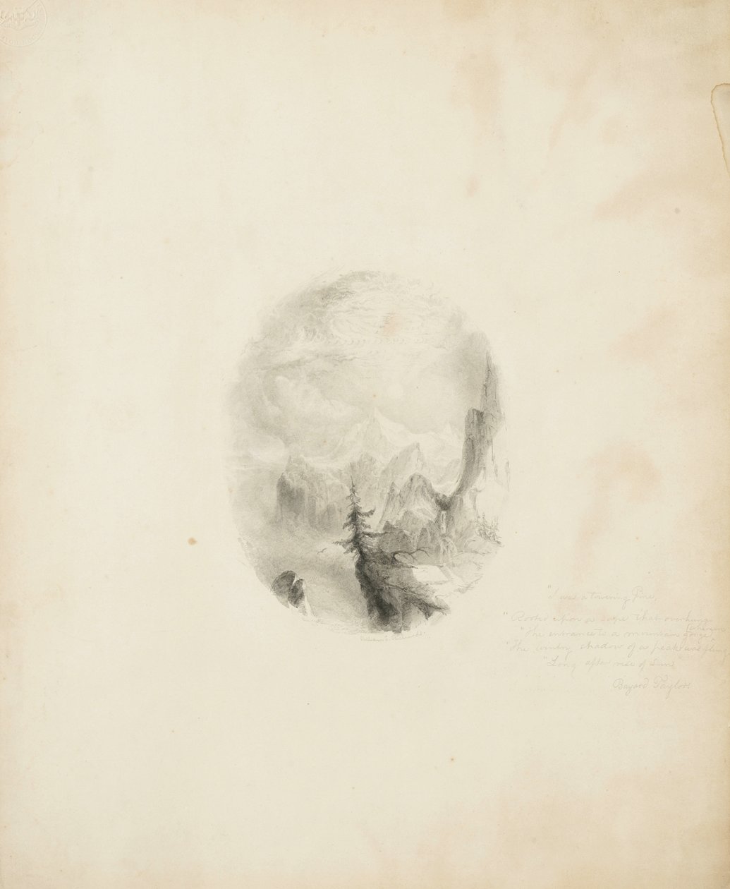 William Trost Richards, 1854 (grafit på buff illustrationstavla) av William Trost Richards