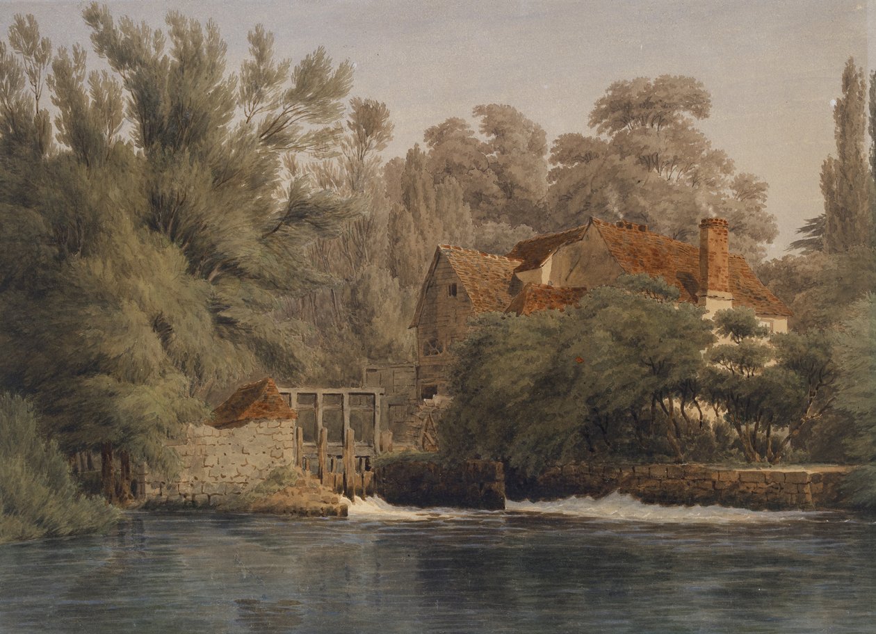 Iffley Mill (akvarell med penna och brunt bläck) av Joseph Mallord William Turner