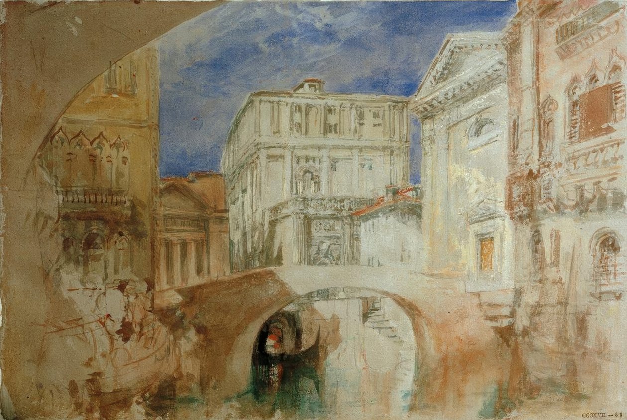 San Lucas kyrka och baksidan av Palazzo Grimani av Joseph Mallord William Turner