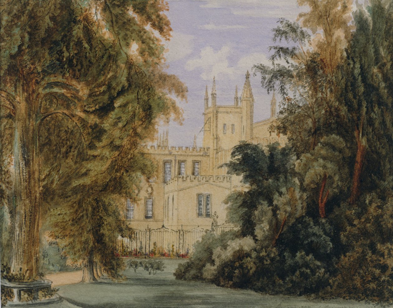 The Garden Quadrangle vid New College, Oxford, 1877 av Joseph Mallord William Turner